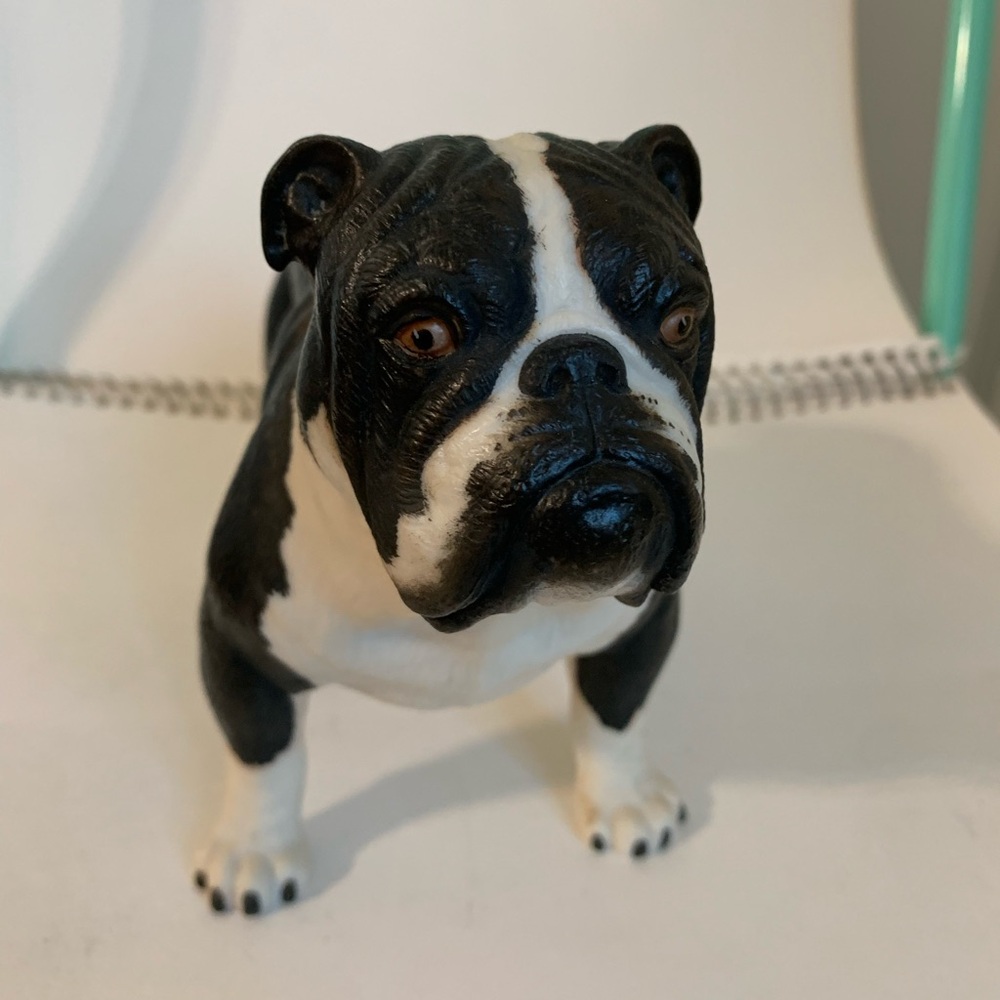 Vintage Balint Kramlik Black White Bulldog Signed Figurine Limited Edition 1/100